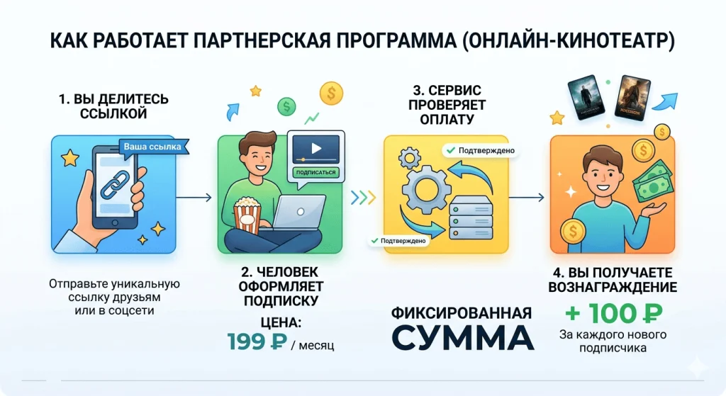 Как работает партнерская программа онлайн кинотеатр